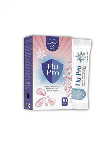 Erbatab Flu-pro Vitamin C Vitamin D3 Çinko Ve Karamürver Ekstresi 10 Stick