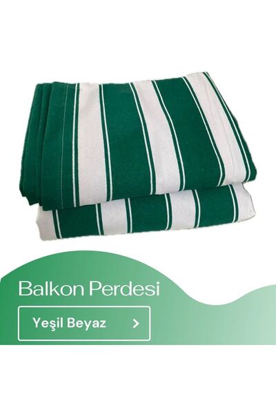 AŞİYAN Çizgili Balkon Perdesi Kalın Kumaş