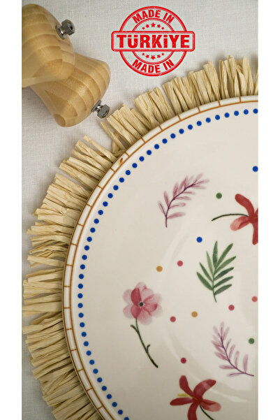 Heda Porselen طبق تقديم و بيتزا بورسلين داليا مكون من قطعتين مقاس 32 سم