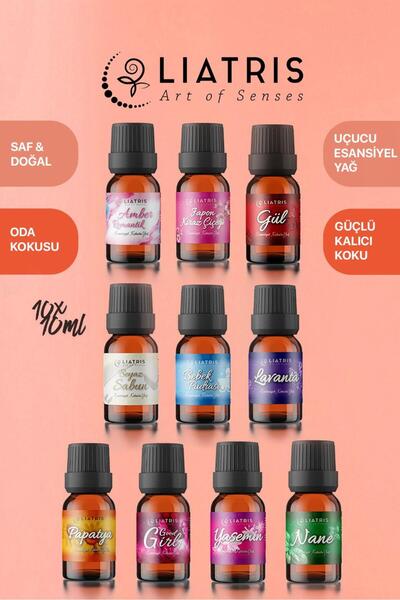 liatris 10lu set1 esansiyel uçucu yağ,hava nemlendirici,buhurdanlık,oda parfü...