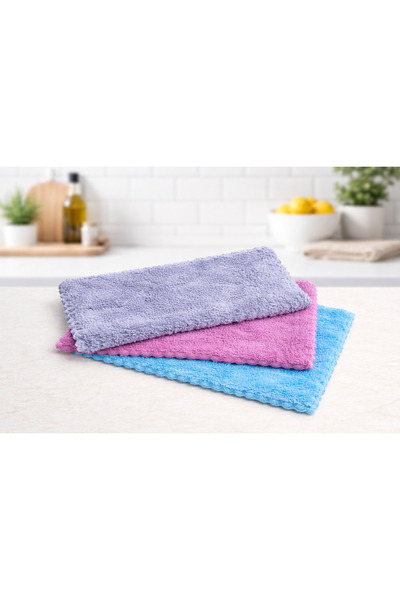 Single ( 3 Pieces ) Ultra Absorbent Microfiber Cleaning Cloth 30*30 Cm