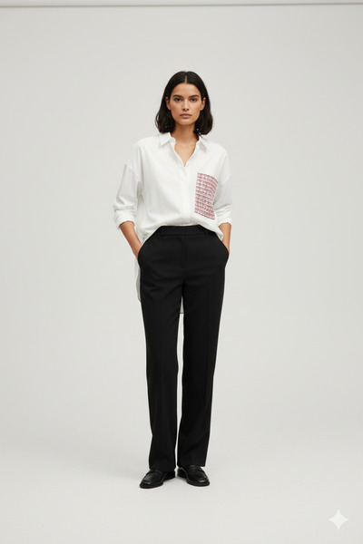 Quzu Tuvid Λεπτομερές πουκάμισο ροζ