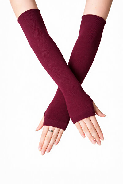 Şiir Calu Women's Soft Textured Arm Sleeves with Finger Loop - Bordoo
