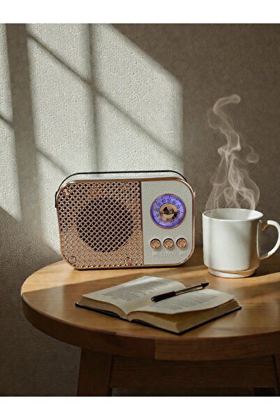 MUS10 Nostaljik Görünümlü Retro Radyo TF Kart Bluetooth USB FM Radyo Destekli...