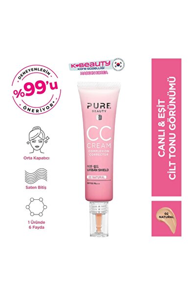PURE BEAUTY CC Krem Spf50 Pa+++ Natural 30 ml
