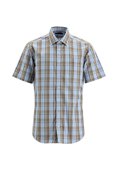 Kiğılı Cămașă din bumbac în carouri cu mânecă scurtă