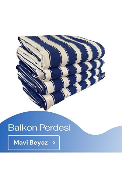 AŞİYAN Çizgili Balkon Perdesi Kalın Kumaş