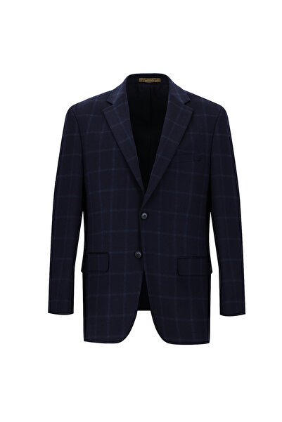 Abdullah Kiğılı 4 Drop Relaxed Fit Rahat Kesim Kareli Kaşmir Ceket