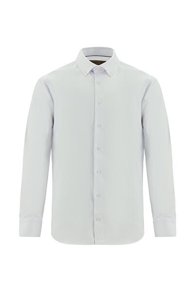 Abdullah Kiğılı Uzun Kol Slim Fit Dar Kesim Non Iron Oxford Pamuk Gömlek