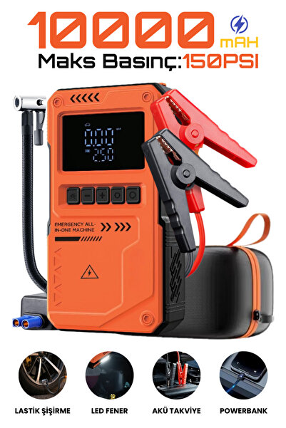 Enshall Akü Takviye Cihazı 10.000mAh Auhma Powerbank Özellikli Çantalı Akü Ta...