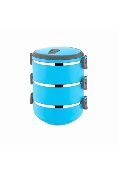 Go İthalat Blue 3-piece travel stone storage container 1.8lt
