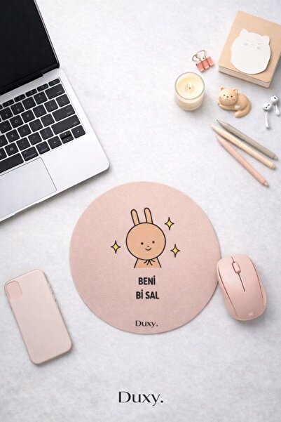 Duxy Espirili Kauçuk Mouse Pad, 19 cm, Kaymaz Taban, Ev Ofis Oyun için Rahat ...