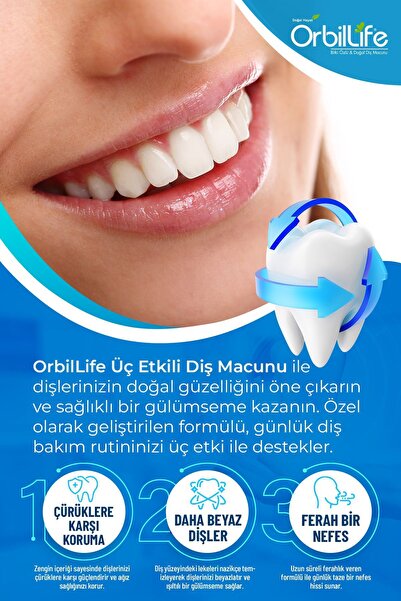 OrbilLife Üç Etkili Diş Macunu 75 Ml/90 G