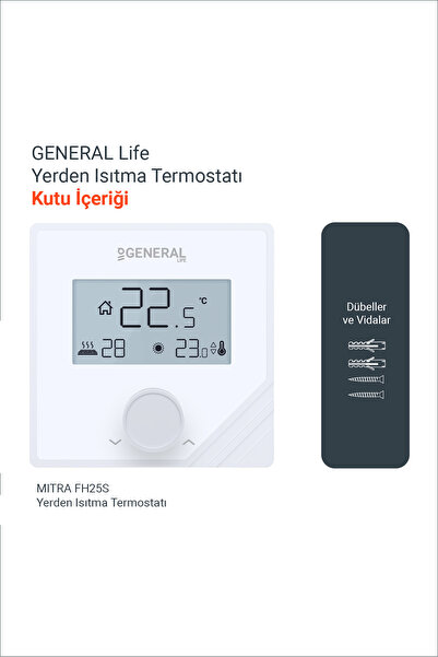 GENERAL Life Mitra FH25S Yerden Isıtma Termostatı - Beyaz