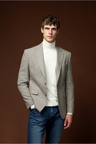Kiğılı Regular Fit Wool Dobby Jacket