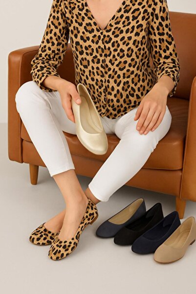 37Numara 41-42-43-44 Numara Leopar Babet Büyük Numara Kadın Ayakkabısı