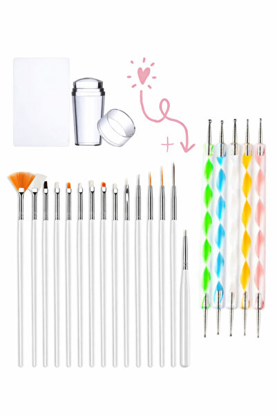 Fontenay Jel Tırnak Nail Art TırnakSüsleme Makyaj Için Boyama Fırça Seti Fren...