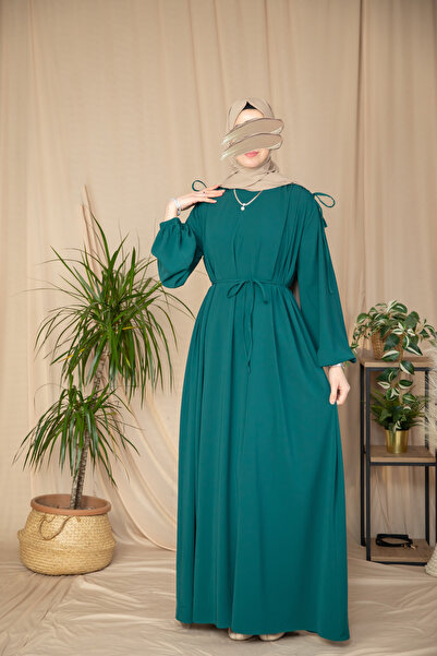 Nissra فستان أنكا نور مديني من الحرير بتفاصيل على الكتف 150 سم Anka255063