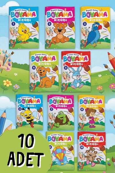 Tay Yayınları Örnekli Kolay Boyama Kitabı 10 Kitap Takım