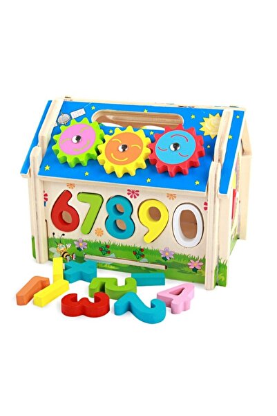 divendi-ro Căsuță de joacă din lemn cu centru de activități, 5 în 1, pentru c...