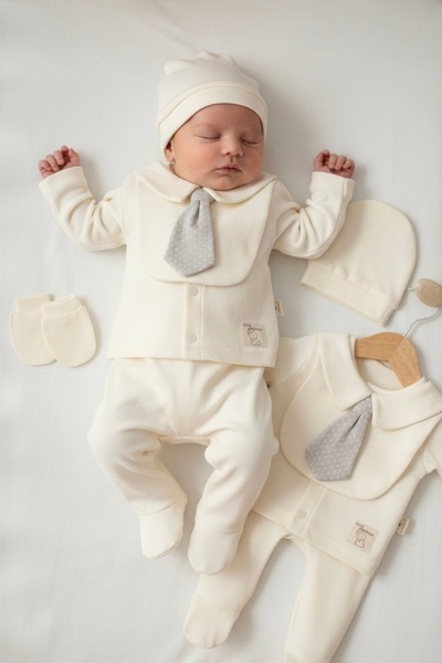 Cherub Baby طقم ملابس للأطفال حديثي الولادة مكون من 5 قطع مع ربطة عنق، طقم مل...