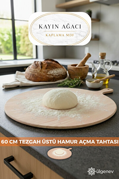 Ülgenev 60 Cm Hamur, Yufka Açmaya Uygun Bazlama Tahtası, Sofrası