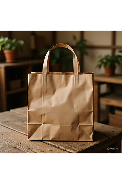 Kraft Çanta 18x8x24 ( 100 Adet ) ( Kağıt Poşet Çanta )