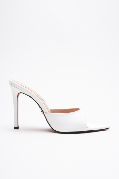 Ayakkabı Ateşi Papuci de damă cu vârf ascuțit și toc subțire Sona din piele l...