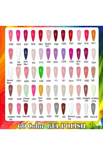 PIOVERE 60'li Kalıcı Oje Seti Uv Oje (15ML)