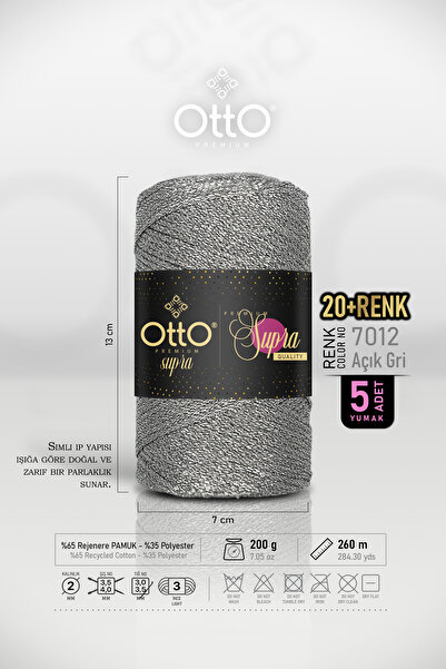 Otto Преміум Simli Supra - Світло-сірий - Sim - Пакет з 5 штук - 3 мм/200 г/2...