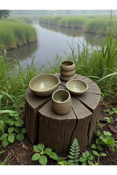 HAZEYA SERAMİK Stoneware Handmade Matcha Set