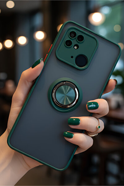 Hatreds حافظة لهاتف Xiaomi Redmi 10C مع حلقة حماية للكاميرا - مقاومة للبقع وت...