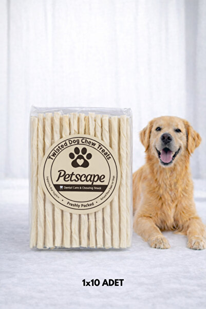 Petscape Burgu Köpek Ödülü Twisted Çiğneme Çubuğu Katkısız Diş Sağlığı Ödül M...