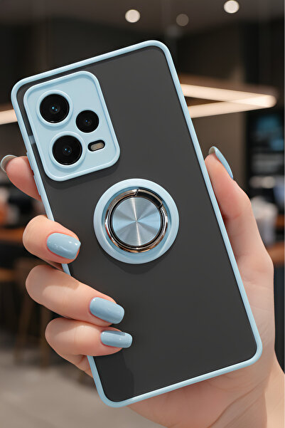 Hatreds Xiaomi Redmi Note 12 5G İçin Kamera Korumalı Yüzüklü Kılıf - Leke Tut...