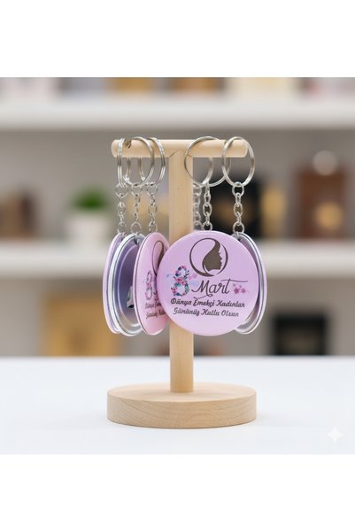 ORGANİZASYON HEDİYEM 10 PCS 8 MARCH WORLD WOMEN'S DAY GIFT LARGE SIZE KEYCHAIN AND OPEN