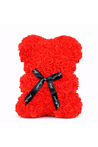 OEM Valentine's Day Ursulet din Trandafiri 25cm cu Flori de Spuma, in Cutie T...
