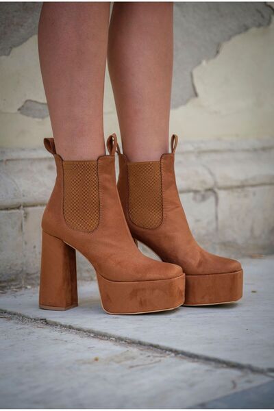 Ayakkabı Ateşi Γυναικεία παπούτσια Tan Suede Design Platform Venga