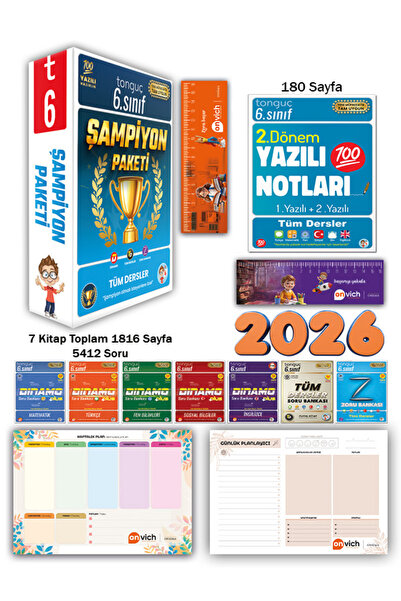 Tonguç Yayınları 6. Sınıf Şampiyon Paketi Tüm Dersler Soru Bankası Yazılı Not...