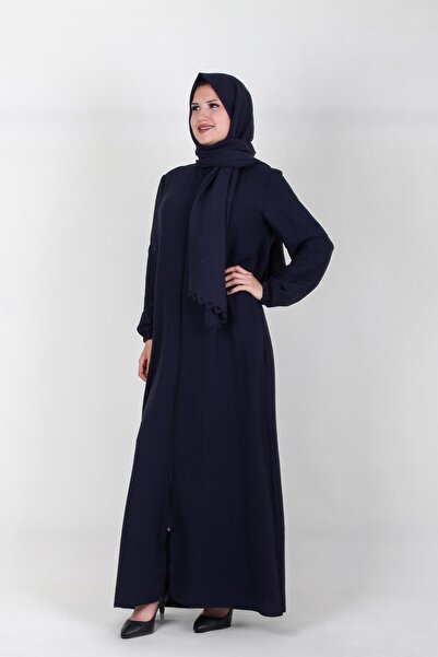 Nisrina Collection Arlina Uzun Şallı Fermuarlı Pamuk Aerobin Namaz Elbisesi