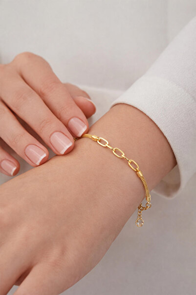 Bilezikci Ataç Zincirli Kalze Altın Bileklik
