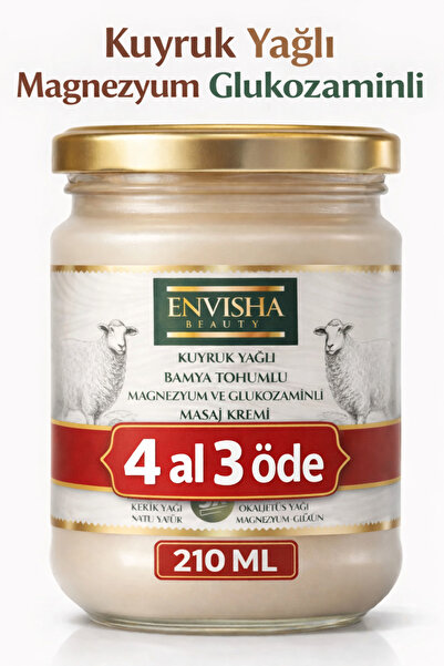 Envisha Beauty Magnezyum Glukozaminli Kuyruk Yağlı Ve Bamya Tohumlu Masaj Kre...