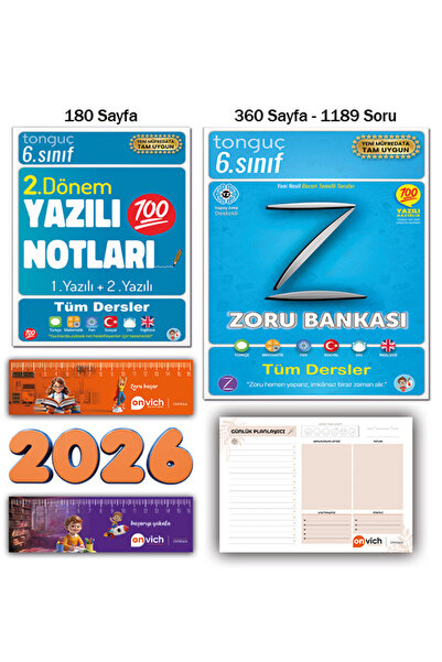 Tonguç Yayınları 6. Sınıf Zoru Bankası Tüm Dersler - 2. Dönem Yazılı Notları ...