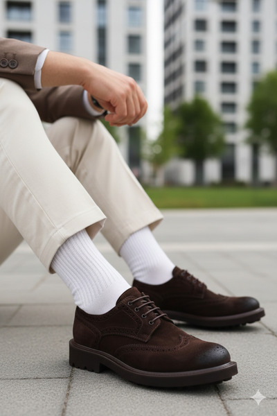 Lufian Danı Ανδρικά Δερμάτινα Παπούτσια Καφέ