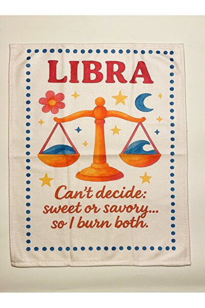 Typoniq Zodiac Libra Sign Cotton 2-Piece Kitchen Towel (40X50 cm)