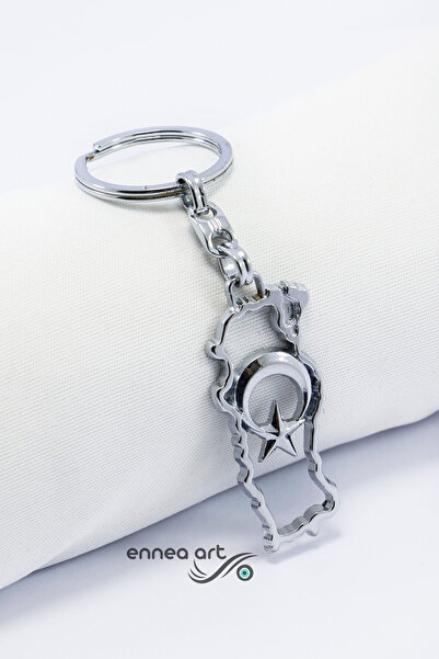 biuti Moon Star Turkey Map Metal Keychain, Gift Keychain