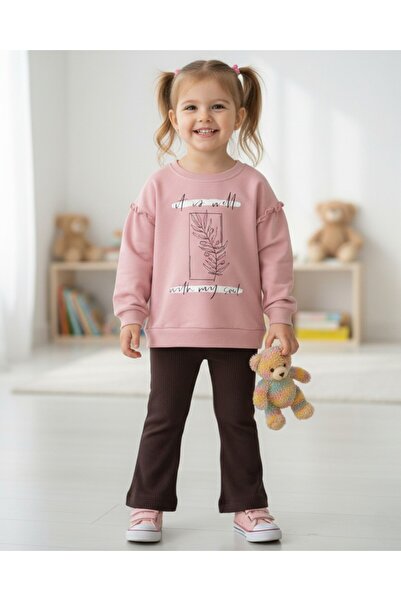 VOY KİDS SET SEZONIER DE LEGGINGS SPANIOLE CU IMPRIMARE FOI, UMERE VOLANTE, P...