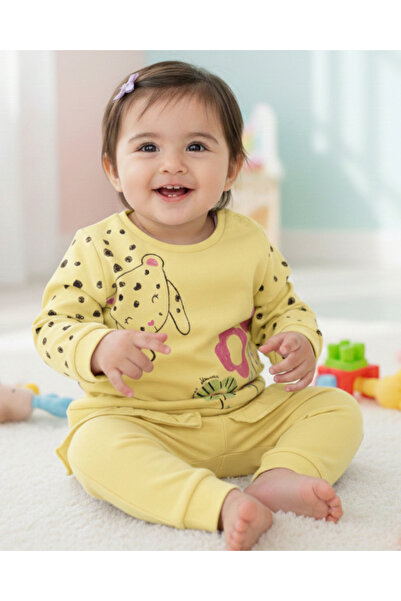 Ege Bebek Baby Girl, Cat and Flower Printed, Stylish Baby Set for Seasonal 6-...