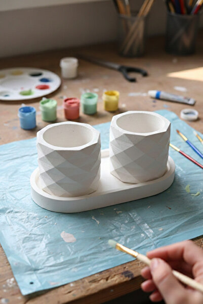 adresiburasi طقم أوعية زهور خرسانية مكون من قطعتين مع قاعدة-b01