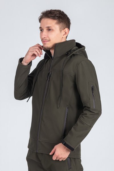 NO NAME Jachetă pentru bărbați, rezistentă la apă, slim fit, softshell, cu glugă