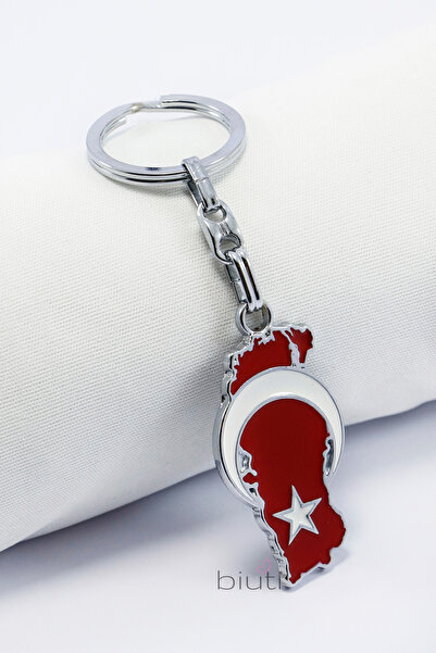 biuti Kırmızı Beyaz Ay Yıldızlı Türk Bayraklı Metal Türkiye Anahtarlık, Hediy...